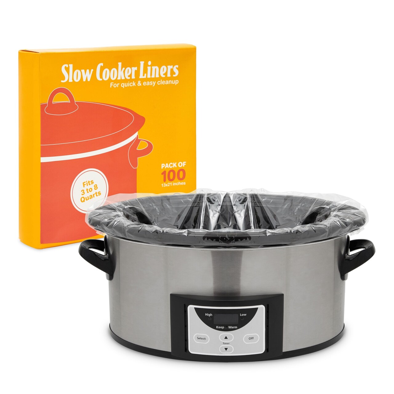 Slow Cooker Liners, Regular Size Clear Plastic Bags for Cooking